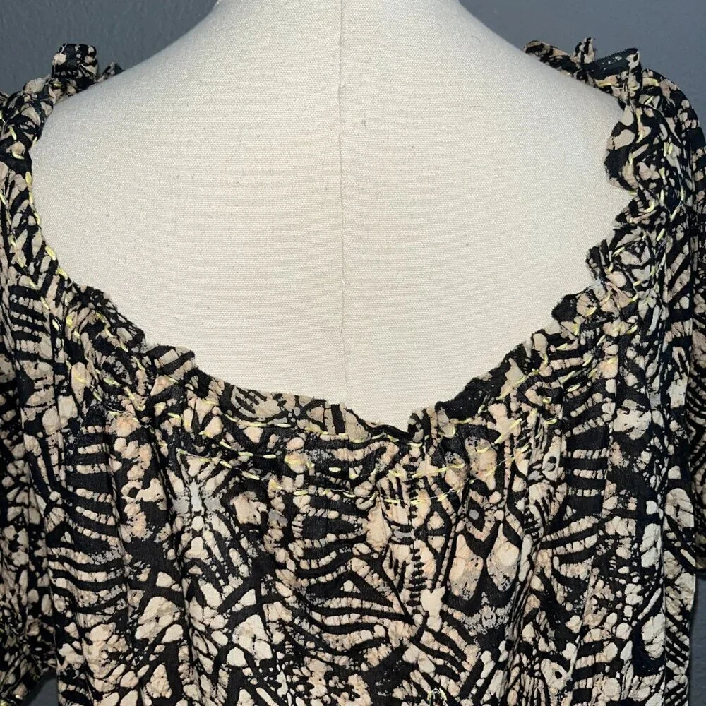 FREE PEOPLE Batik Tribal Flowy Boho Bohemian Flowy Baby Doll Dress - NWT - XS